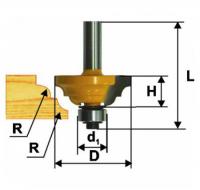 Фреза кромочная калевочная d 42.8 х 19, r6.4, хв.8 мм