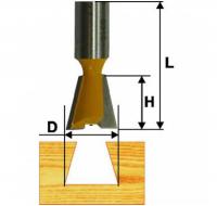 Фреза  пазовая "ласточкин хвост" d 12.7х 13,  14гр, хв.8 мм