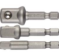 Набор адаптеров Зубр для торц.головок, E1/4" - 1/4", E1/4" - 3/8", E1/4" - 1/2", 3 предмета