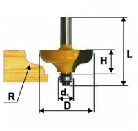 Фреза кромочная калевочная d 38.1 х 16, r6.4, хв.8 мм