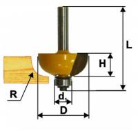 Фреза кромочная калевочная d 38.1 х 16, r12.7, хв.8 мм