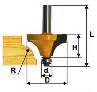 Фреза кромочная калевочная d 22.2 х 13,r 4.8, хв.8 мм