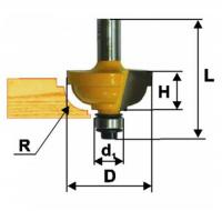 Фреза кромочная калевочная d 31.8 х 15, r7.9. хв.8 мм