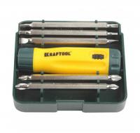 Отвертка реверсивная, удлиненные двусторонние биты, 6 предметов