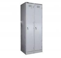 Шкаф раздевальный 2 секции, светло-серый, шагрень