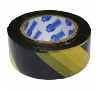 Лента для ограждений  50 мм х 200 м, черно-желтая, неклейкая