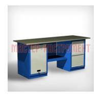 Верстак 2-тумб., тумба с дв.,тумба с 2 ящ., Roller, стол.оцинк. -синий