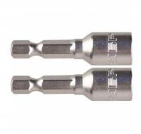 Биты с торцевой головкой 6 х 45 мм, магнитные, Cr-V сталь, 2 шт