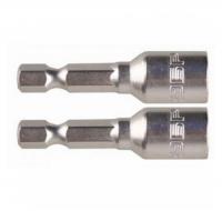 Биты с торцевой головкой 7 х 45 мм, магнитные, Cr-V сталь, 2 шт