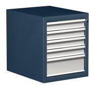 Тумба "Титан" с 5 ящиками, р-р 650 х 500 х 595h,темно-серый/белый хром