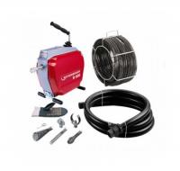 Переносная эл. машина д/чистки труб R600, 400Вт, 5 спиралей 22мм, насадки и принадлежности