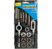 Набор метчиков и плашек ПРАКТИКА 17 шт