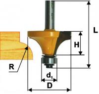 Фреза кромочная калевочная d 22,2 х 13 мм, R4,8