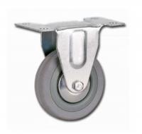 Колесо неповоротное, платформа крепленая, серая резина, FCg46, до 80кг