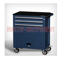 Тележка инструментальная с 3 ящиками центральный замок 759х451х855h Сине/Серая