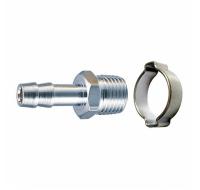 Переходник 1/4" М на елочку 8мм с обжимным кольцом 8 х 13мм