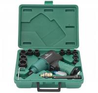 Гайковерт пневматический и торцевые головки ударные 9-27 мм набор 17 предметов 047822