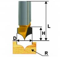 Фреза  пазовая фасонная d 9.5 х 8, r4, хв.8 мм