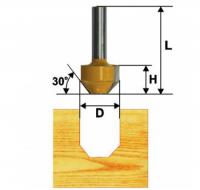Фреза  пазовая фасонная d 11.9 х 13, 45гр, хв.8 мм