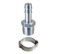 Переходник 3/8" М на елочку 8мм с обжимным кольцом 8х13мм