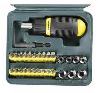 Набор Kraftool, отвертка реверсивная с битами и торцевыми головками, 29 предметов