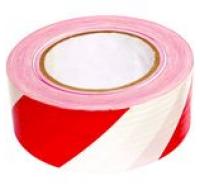 Лента сигнальная для ограждений 200 м х 48 мм, бело-красная.