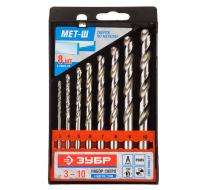 Набор свёрл по металлу "Техник" 3-10мм парооксидированных, 8шт