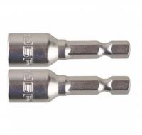 Биты с торцевой головкой 10 х 45 мм, магнитные, Cr-V сталь, 2 шт